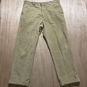 Mens Lands End Brown Corduroy‎ Pants Size 36 Straight Leg Pocket Traditional Fit